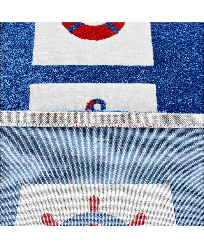 IVI Mariner Soft Nursery Rug with a Playful Design 59"L x 39"W Playmat Macy's