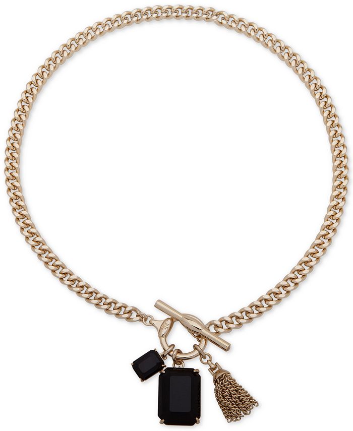 Lauren Ralph Lauren - Stone & Chain Tassel Charm 16" Pendant Necklace