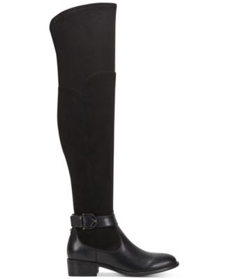 nine west black leather knee high boots