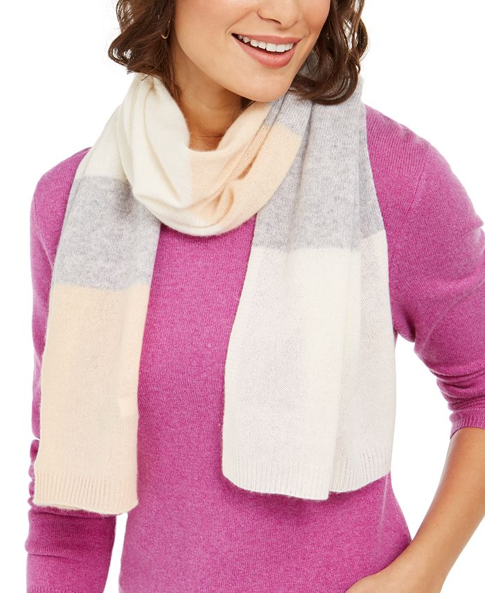 Charter Club VariegatedStripes Cashmere Scarf, Created for Macy's Macy's