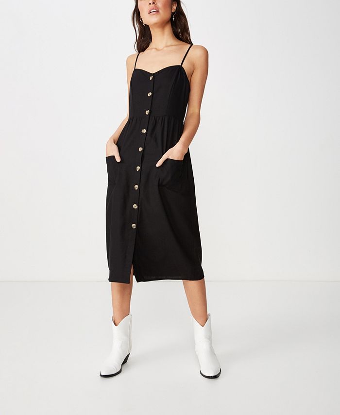COTTON ON Woven Beth Button Front Midi Dress - Macy's
