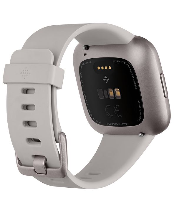 Fitbit Versa 2 Mist Gray Elastomer Strap Touchscreen Smart Watch 39mm ...