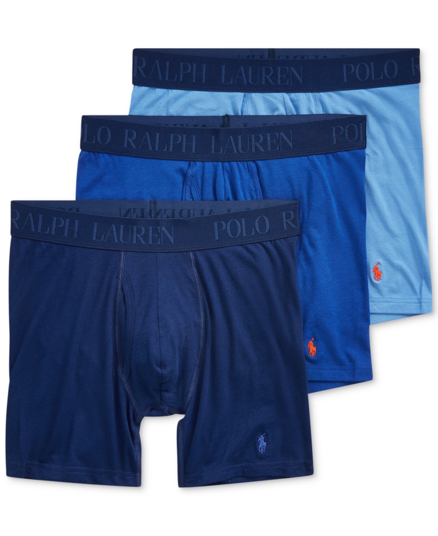 Трусы-боксеры Flex для мужчин, модал, 3 шт. — Polo Ralph Lauren, цвет: Синий — фото 1