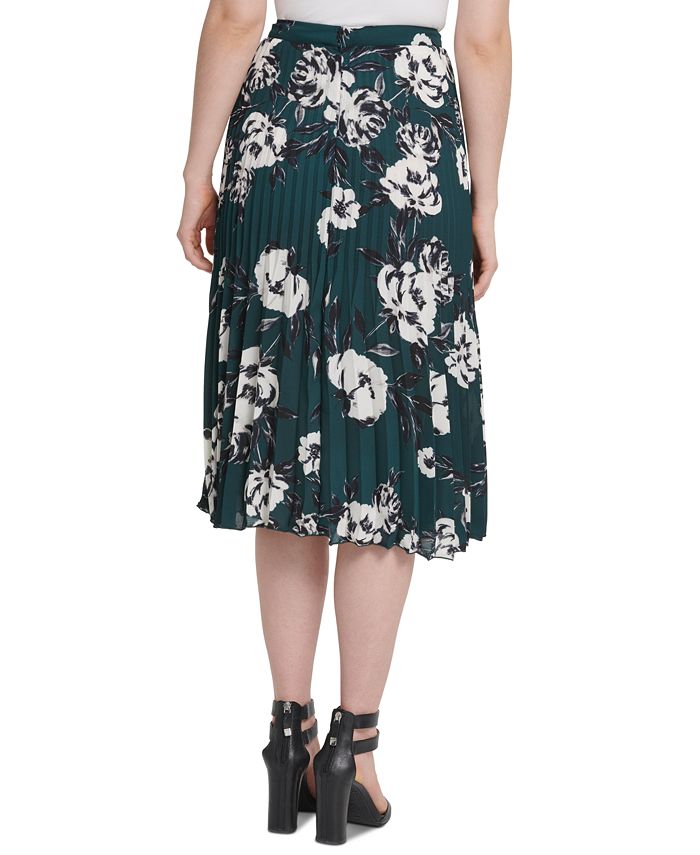 DKNY Floral-Print Pleated Midi Skirt - Macy's