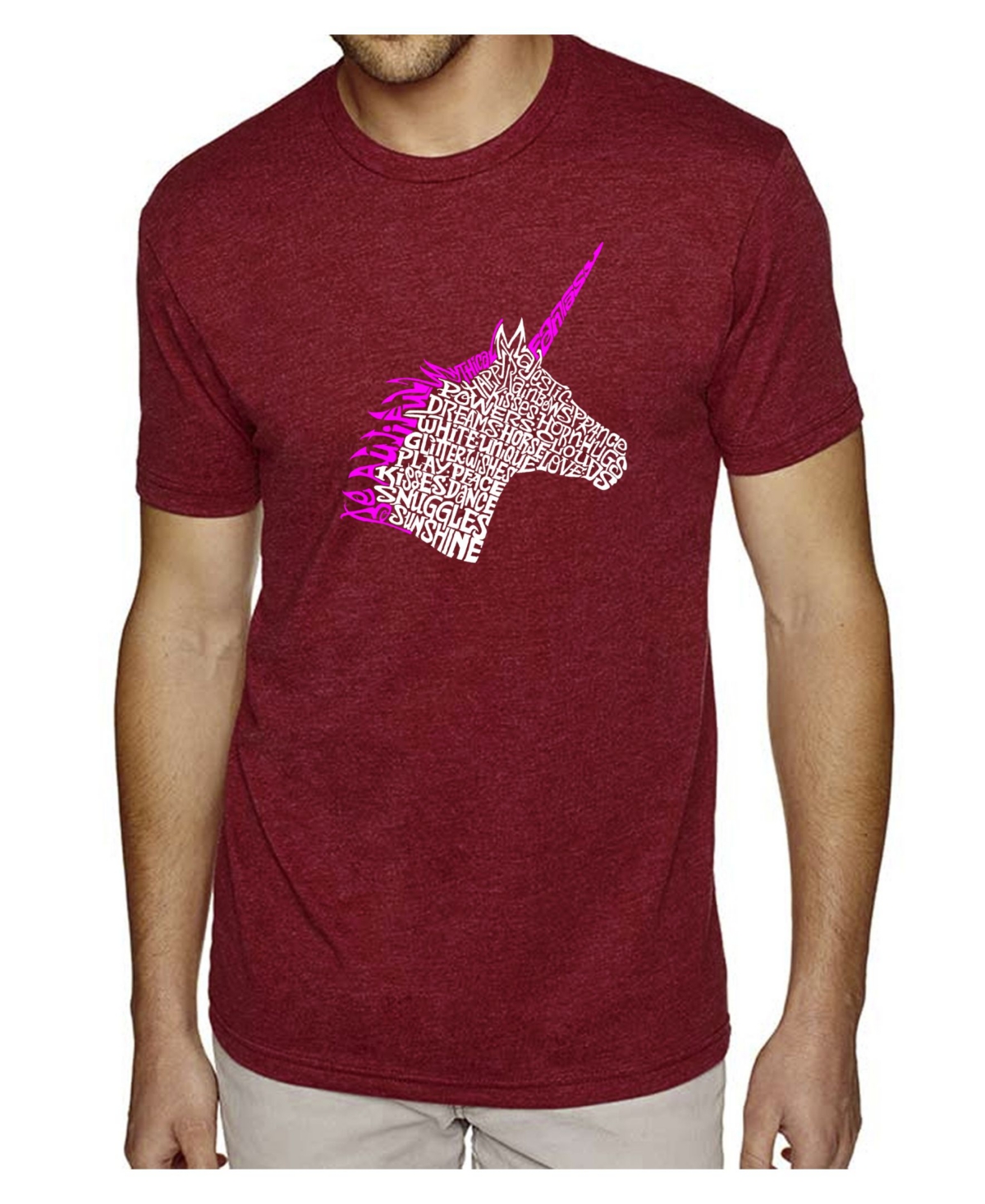 La Pop Art Men's Premium Word Art T-Shirt - Unicorn