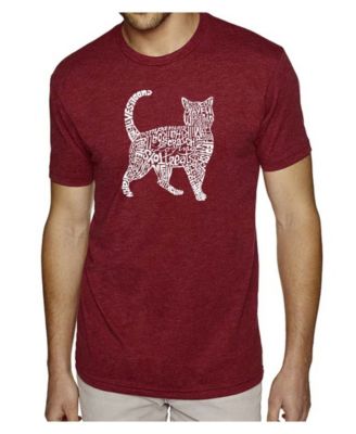 Men's Cotton/Poly Blend Word Art T-Shirt - Cat