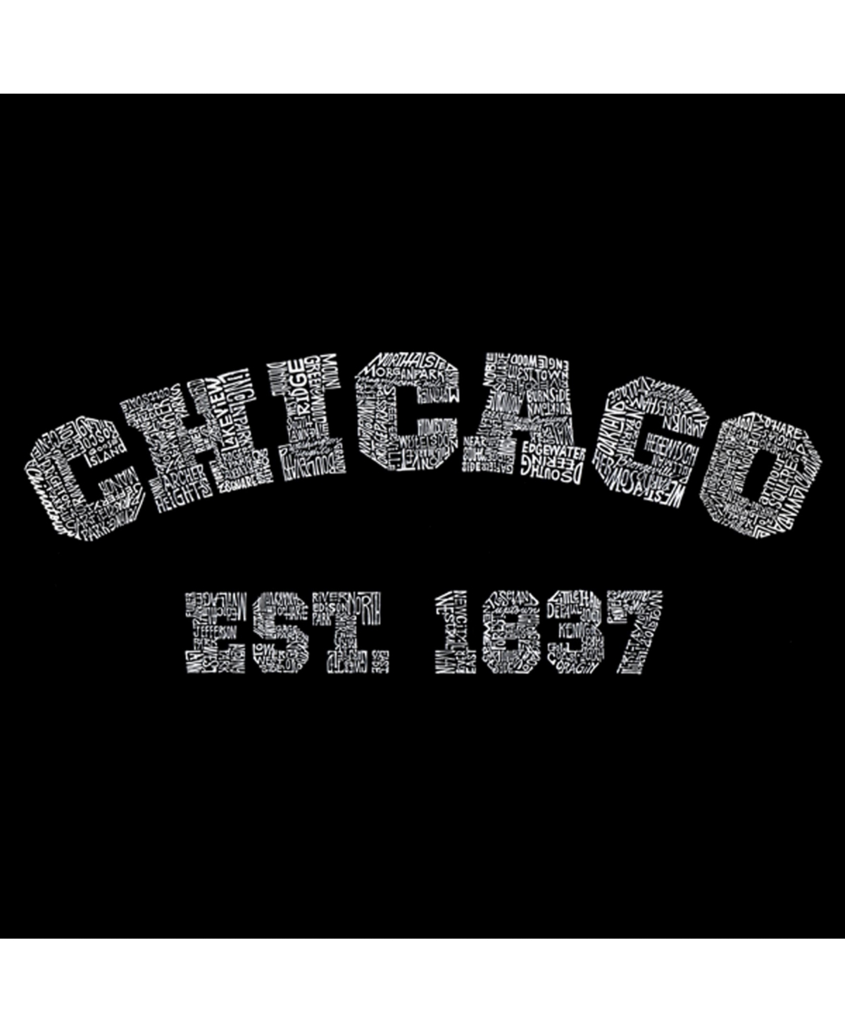 La Pop Art Men's Premium Word Art T-Shirt - Chicago 1837