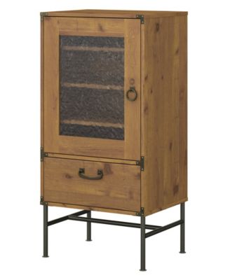 Kathy Ireland Home by Bush Furniture - kathy ireland&reg; Home by Bush Furniture Ironworks Audio Storage Cabinet in Vintage Golden Pine