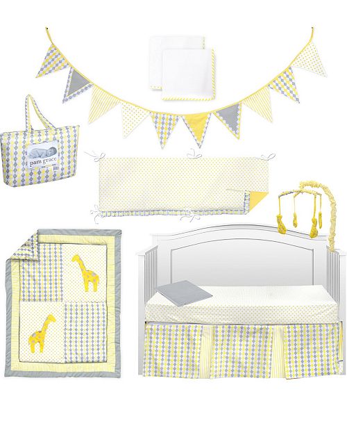 Pam Grace Creations Argyle Giraffe 10 Piece Crib Bedding Set