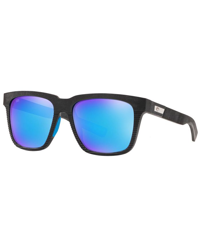 Costa Pescador 580G Polarized Sunglasses in Net Gray / Blue Rubber / Blue Mirror