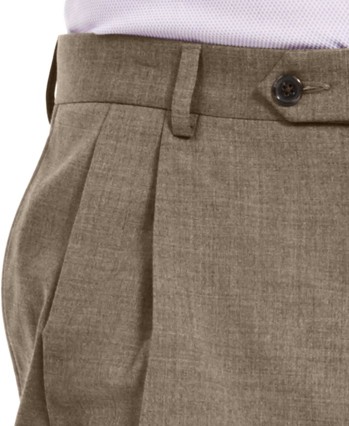 Lauren Ralph Lauren - Men's Wool Blend Classic-Fit UltraFlex Stretch Double-Reverse Pleated Dress Pants