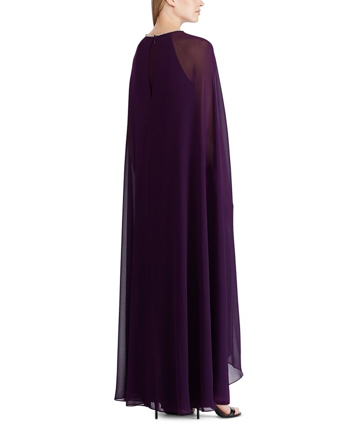 Lauren Ralph Lauren Georgette-Cape Jersey Gown & Reviews - Dresses ...