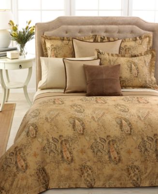 Ralph Lauren Verdonnet Jacquard King Pillowcases Camel Set Of store 2 NEW