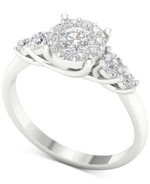 image of Diamond Halo Engagement Ring (1 ct. t.w.) in 14k White Gold