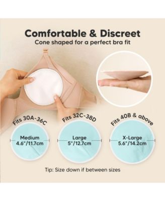 14pk Organic Nursing Pads, Washable Breast Pads + Wash Bag, Reusable Nipple Pads