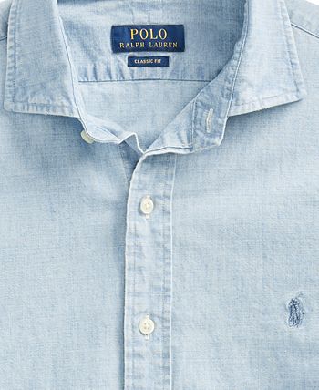 Polo Ralph Lauren Men's Long Sleeve Classic-Fit Chambray Shirt - Macy's