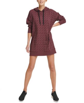 dkny sport logo hoodie dress
