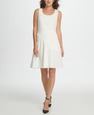 DKNY - Scuba Mesh Combo Fit  Flare Dress