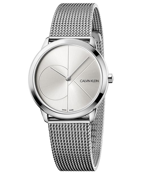 Calvin Klein Women S Minimal Stainless Steel Mesh Bracelet Watch