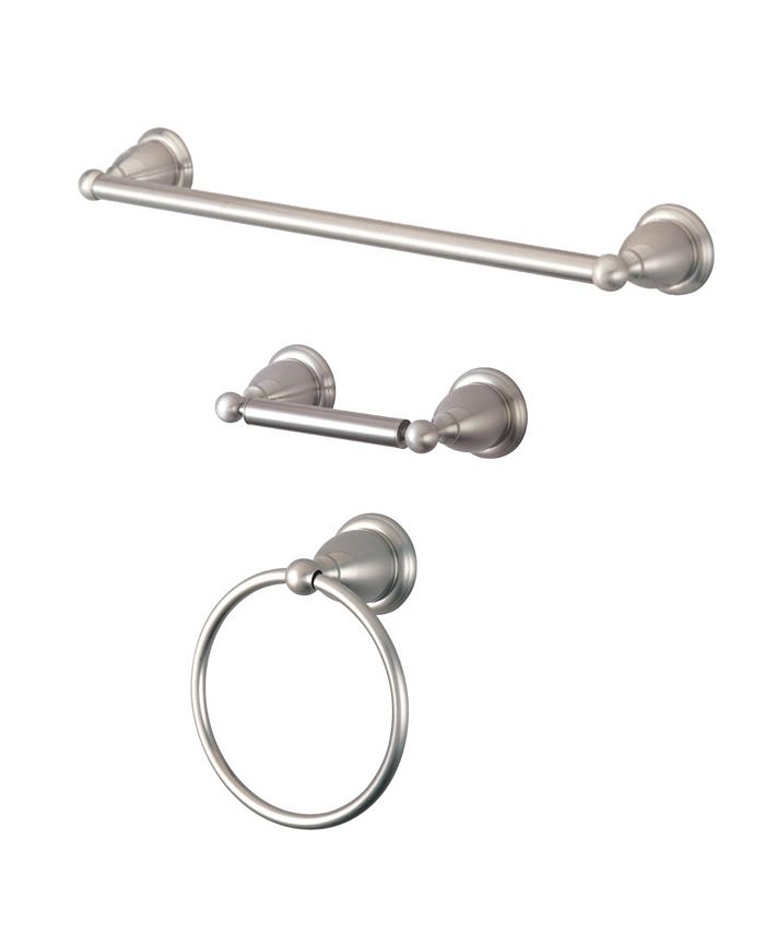 Kingston Brass - Heritage 3-Pc. Bathroom Accessory Combo in Brushed Nickel