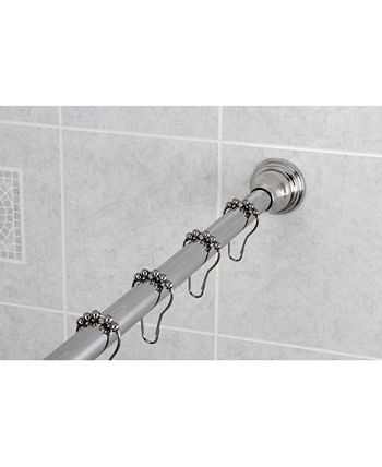 Kingston Brass - Edenscape Straight Shower Curtain Rod with Shower Curtain Rings in Polished Chrome