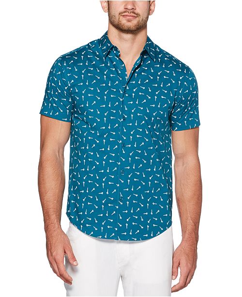 Cubavera Men S Mini Scissor Print Short Sleeve Shirt Reviews