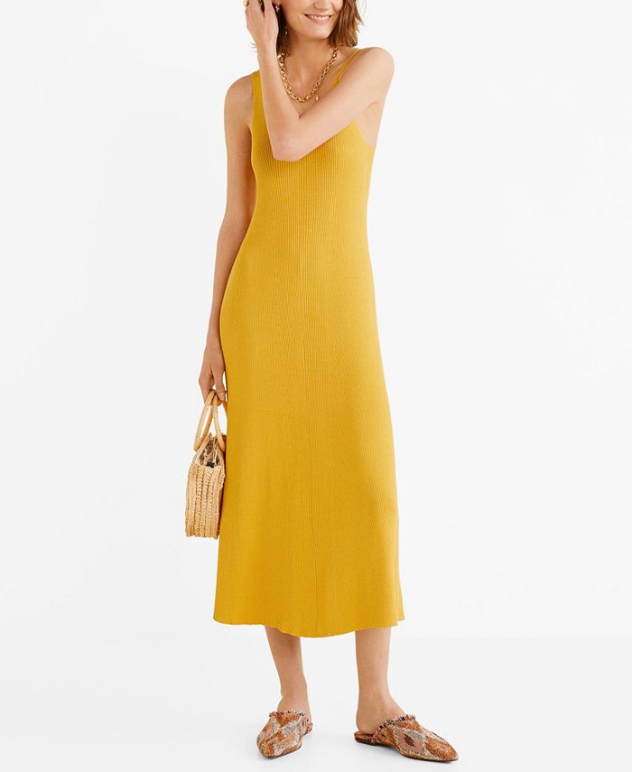 MANGO Ribbed Long Dress Macy's