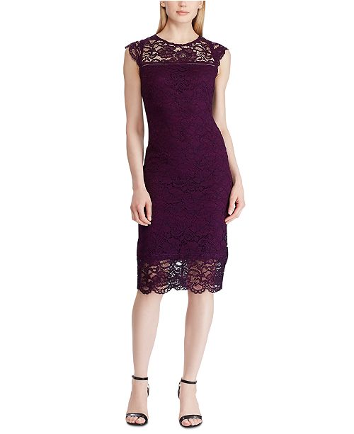 Lauren Ralph Lauren Lace Cap Sleeve Dress Reviews Dresses