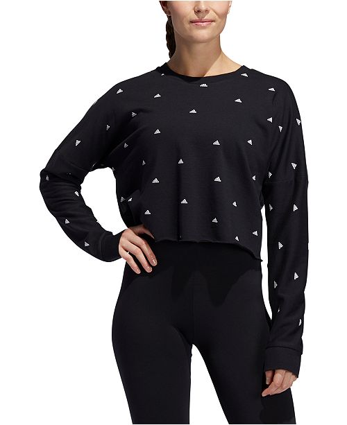 Adidas Women S Logo Print French Terry Sweatshirt Reviews