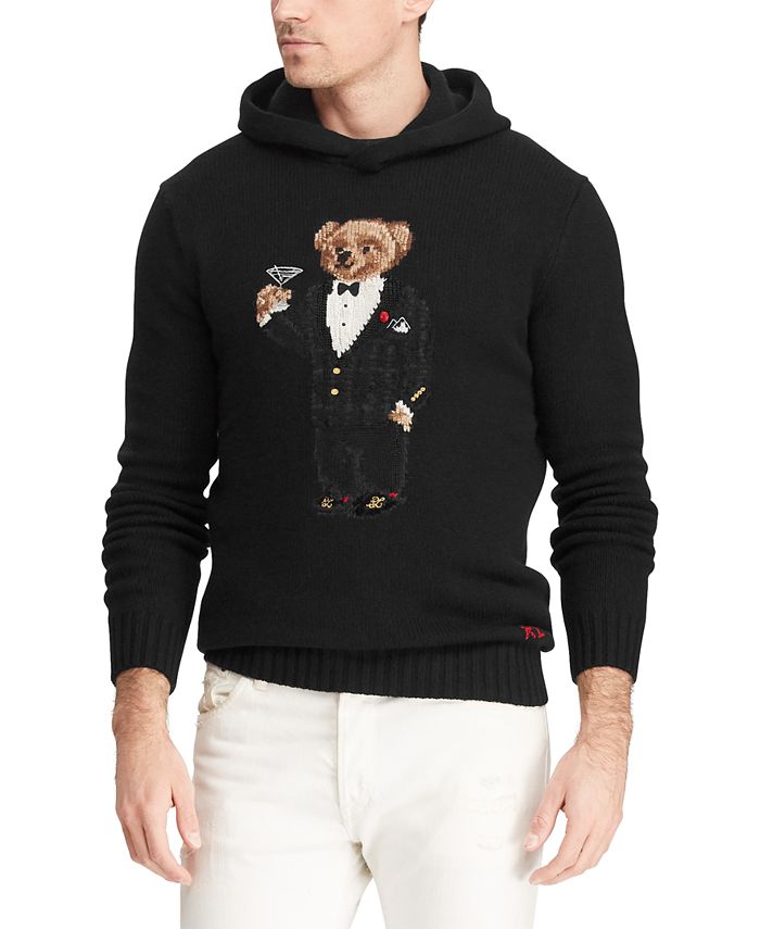 Polo Ralph Lauren Bear Polo Hoodie in Grey for Men