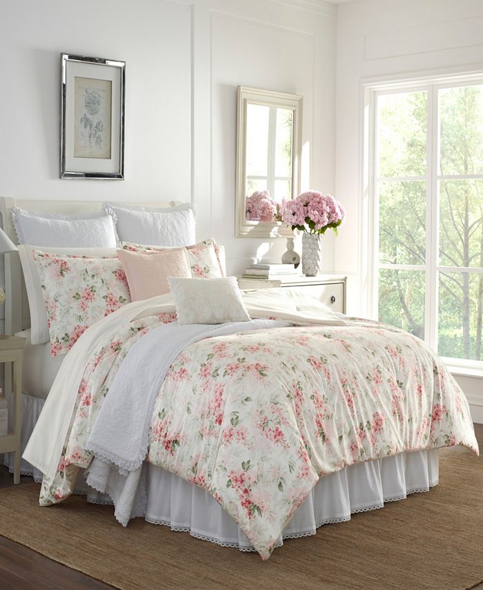 Laura Ashley Wisteria Velour Comforter Set, Full/Queen Macy's
