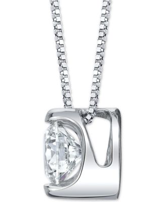 Diamond Circular 18" Pendant Necklace (1/4 ct. t.w.) in 14k White Gold