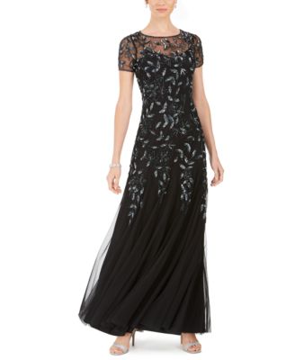 macy's black gowns