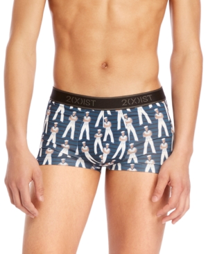 2(x)ist Men's Printed No-Show Trunks