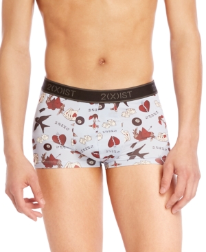 2(x)ist Men's Printed No-Show Trunks