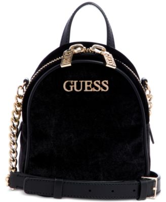 guess velvet backpack