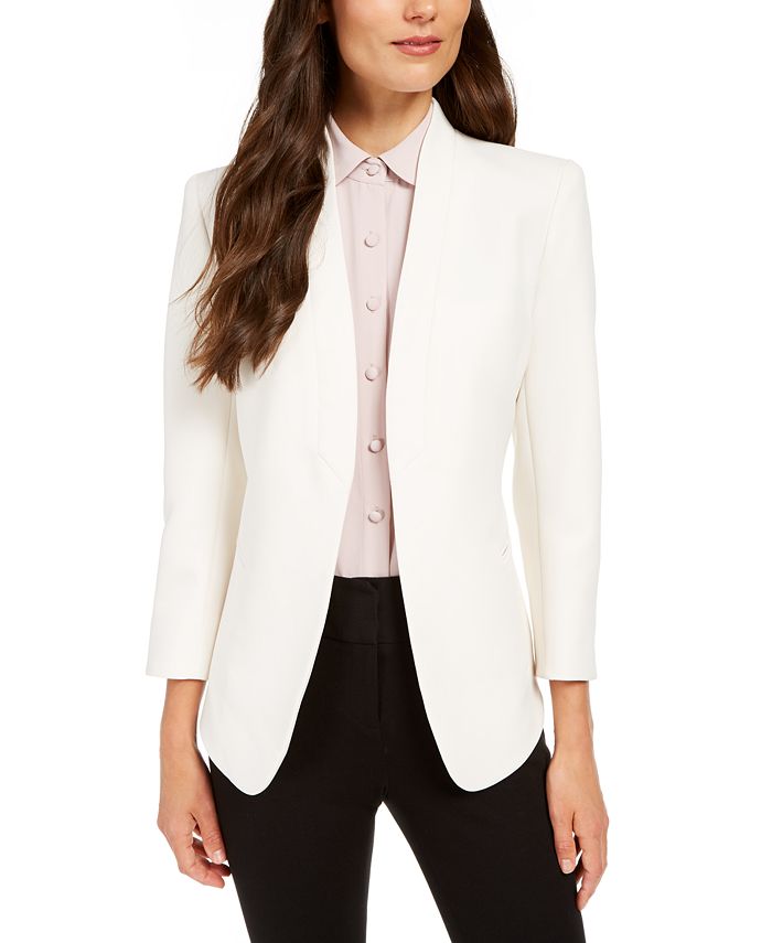 Anne Klein Open-Front Seam-Lapel Blazer - Macy's