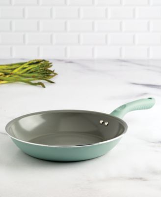 Goodful - 11" Aluminum Fry Pan with Grey Titanium Nonstick Ceramic Interior & Sage Exterior