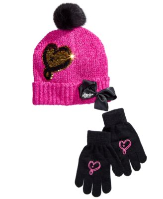 little girls hat and glove set