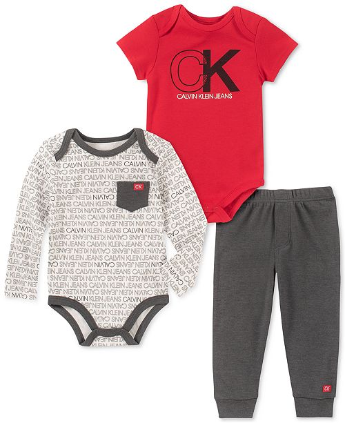 Calvin Klein Baby Boys 3 Pc Bodysuits Pants Set Reviews