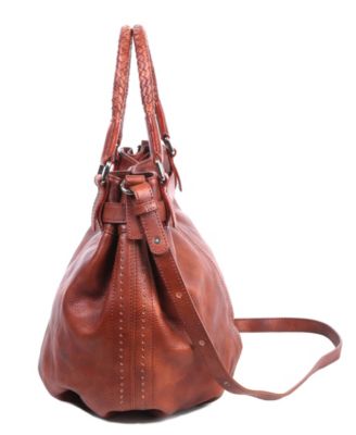 Women's Genuine Leather Pumpkin Bucket Bag