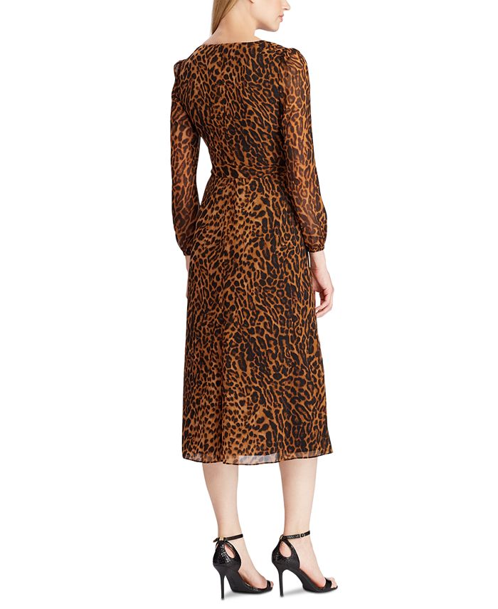 Lauren Ralph Lauren Ocelot-Print Georgette Dress, Created for Macy's ...
