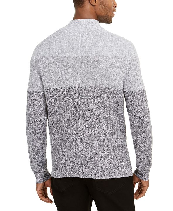 Alfani Mens Ombré Colorblocked Ribbed Knit Full Zip Sweater Created For Macys And Reviews