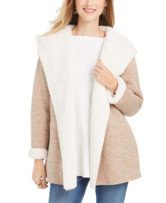 Style & Co Hooded Sherpa-Lined Cardigan, Created For Macy's - Macy's