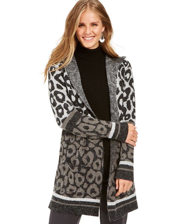 Style & Co Petite Leopard-Print Open-Front Cardigan, Created For Macy's -  Macy's