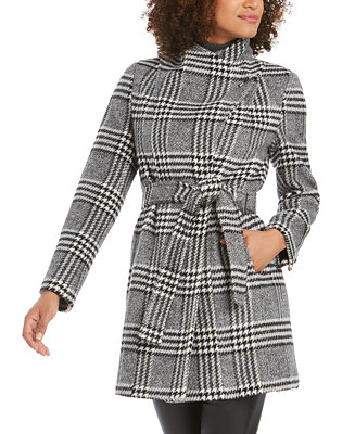 Calvin Klein Belted Plaid Toggle Wrap Coat & Reviews - Coats & Jackets -  Women - Macy's