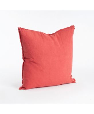 Fringed Linen Decorative Pillow, 20" x 20"