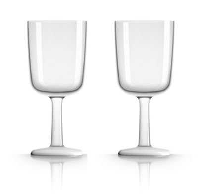 by Palm Tritan Forever-Unbreakable Wine Glass with white non-slip base, Set of 2