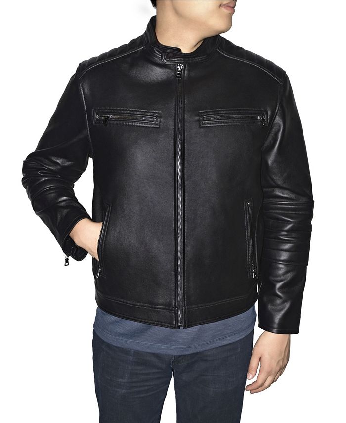 Victory Sportswear Retro Leather Men's Moto Jacket - Macy's