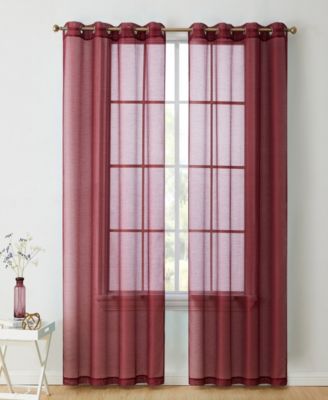 2 Piece Semi Sheer Voile Window Curtain Drapes Grommet Panels for Bedroom, Living Room & Kids Room